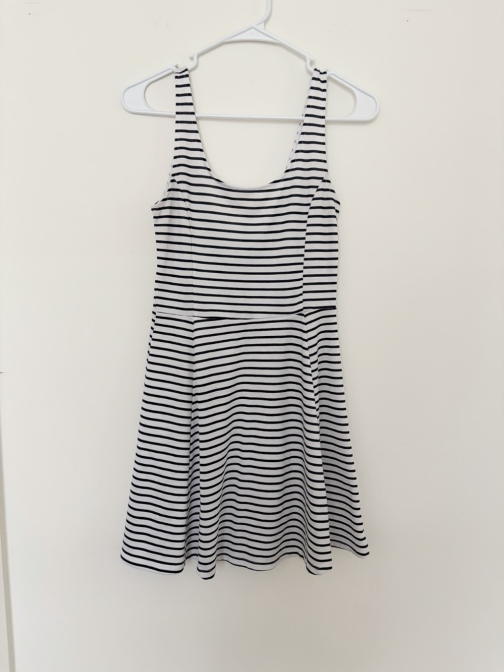 H&M Navy Striped Fit and Flare Dress Size 6